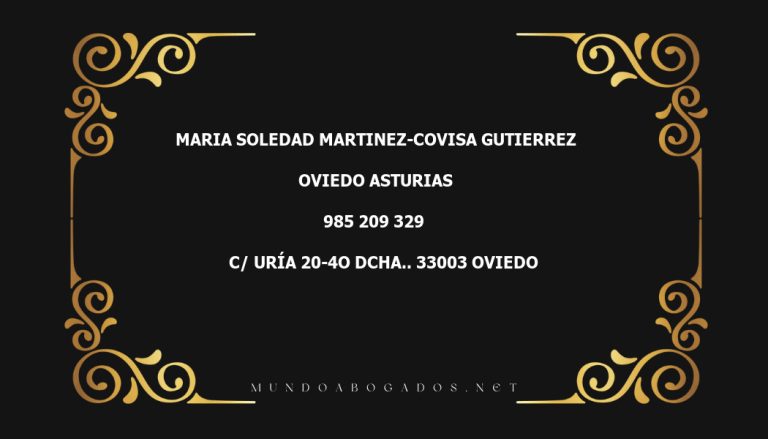 abogado Maria Soledad Martinez-Covisa Gutierrez en la localidad de Oviedo