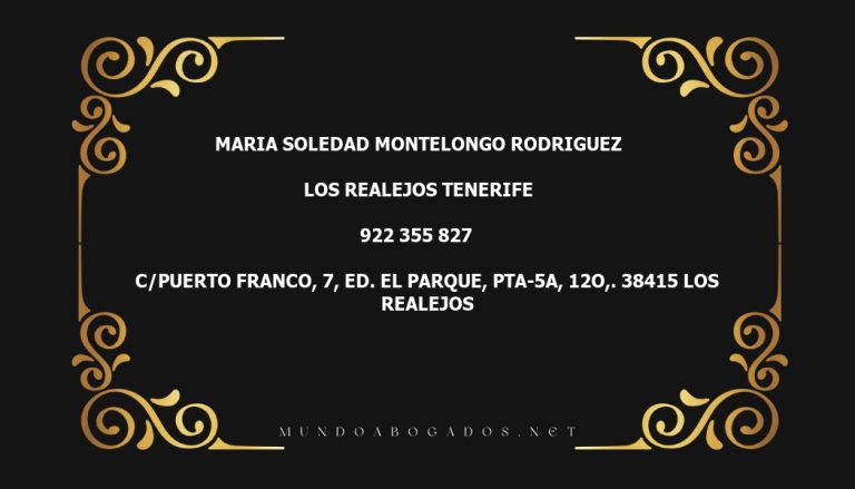 abogado Maria Soledad Montelongo Rodriguez en la localidad de Los Realejos