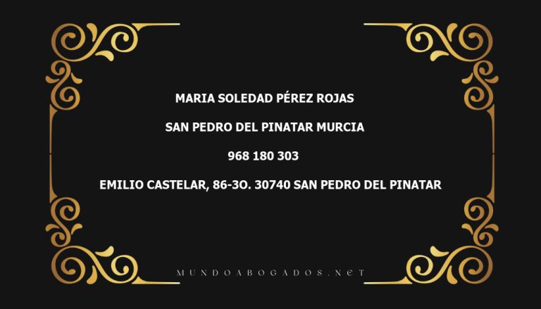 abogado Maria Soledad Pérez Rojas en la localidad de San Pedro del Pinatar