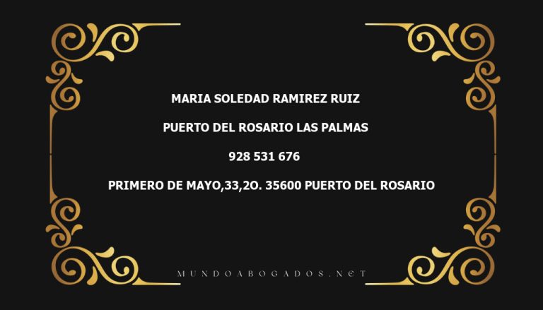 abogado Maria Soledad Ramirez Ruiz en la localidad de Puerto del Rosario