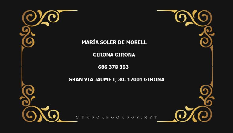 abogado María Soler De Morell en la localidad de Girona