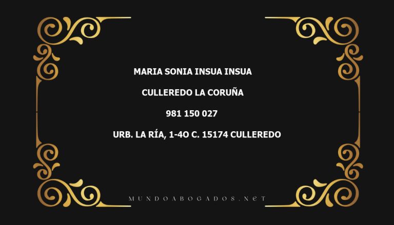 abogado Maria Sonia Insua Insua en la localidad de Culleredo