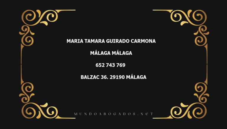 abogado Maria Tamara Guirado Carmona en la localidad de Málaga