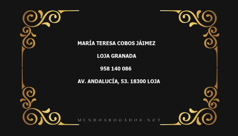 abogado María Teresa Cobos Jáimez en la localidad de Loja