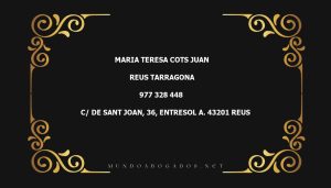 abogado Maria Teresa Cots Juan en la localidad de Reus