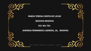 abogado Maria Teresa Cuesta De Lucas en la localidad de Segovia