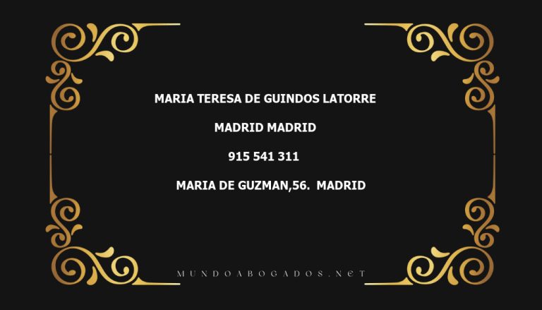 abogado Maria Teresa De Guindos Latorre en la localidad de Madrid