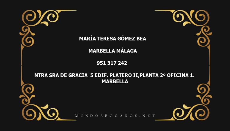 abogado María Teresa Gómez Bea en la localidad de Marbella