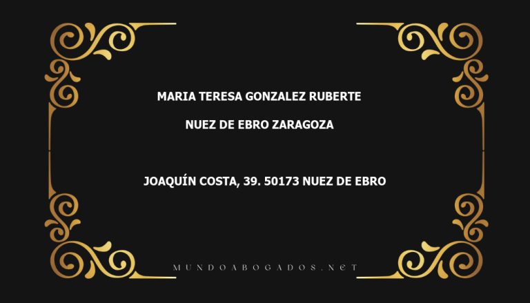 abogado Maria Teresa Gonzalez Ruberte en la localidad de Nuez de Ebro