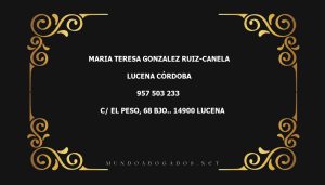 abogado Maria Teresa Gonzalez Ruiz-Canela en la localidad de Lucena