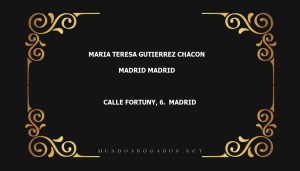 abogado Maria Teresa Gutierrez Chacon en la localidad de Madrid