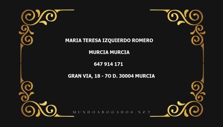 abogado Maria Teresa Izquierdo Romero en la localidad de Murcia