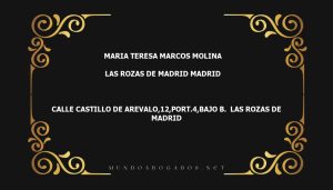 abogado Maria Teresa Marcos Molina en la localidad de Las Rozas de Madrid