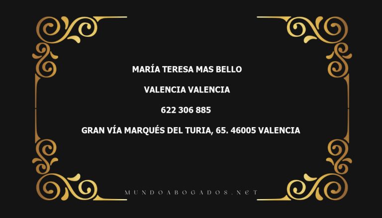 abogado María Teresa Mas Bello en la localidad de Valencia