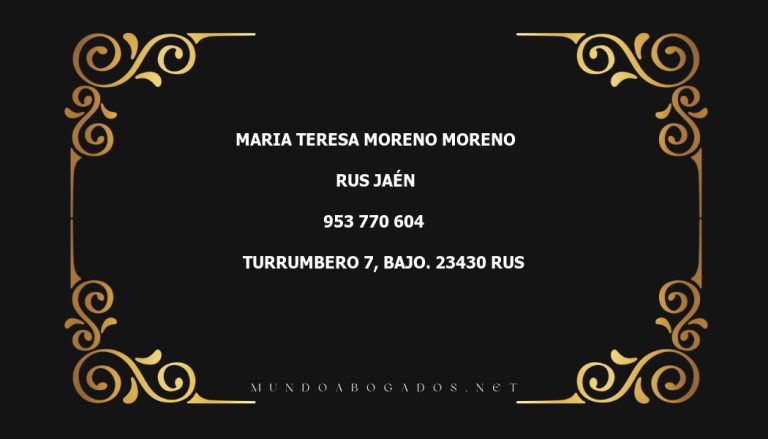 abogado Maria Teresa Moreno Moreno en la localidad de Rus