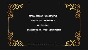 abogado Maria Teresa Pérez De Paz en la localidad de Vitigudino