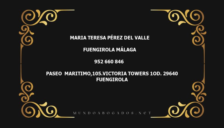 abogado Maria Teresa Pérez Del Valle en la localidad de Fuengirola