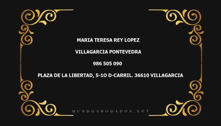 abogado Maria Teresa Rey Lopez en la localidad de Villagarcia