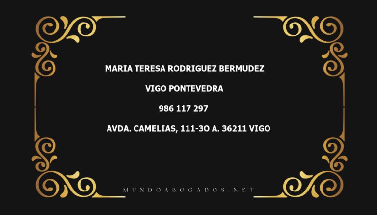 abogado Maria Teresa Rodriguez Bermudez en la localidad de Vigo