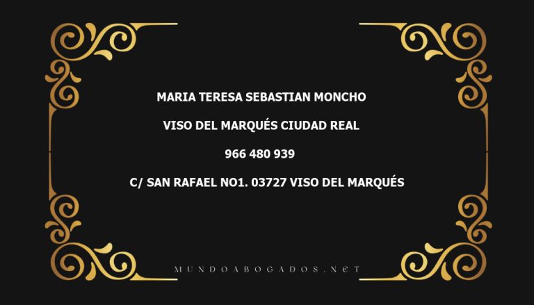 abogado Maria Teresa Sebastian Moncho en la localidad de Viso del Marqués