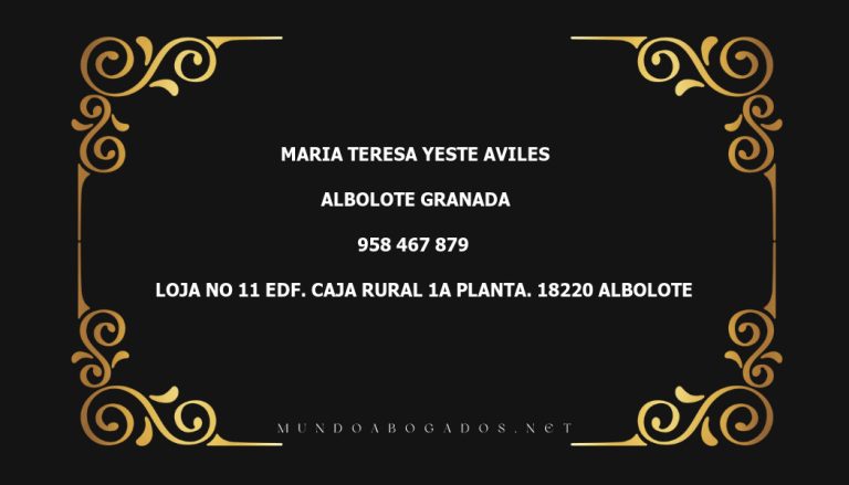 abogado Maria Teresa Yeste Aviles en la localidad de Albolote