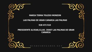 abogado Maria Tirma Toledo Monzon en la localidad de Las Palmas de Gran Canaria