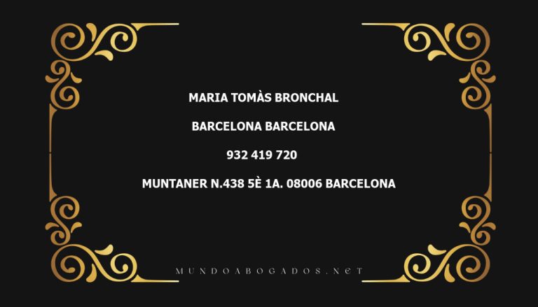 abogado Maria Tomàs Bronchal en la localidad de Barcelona