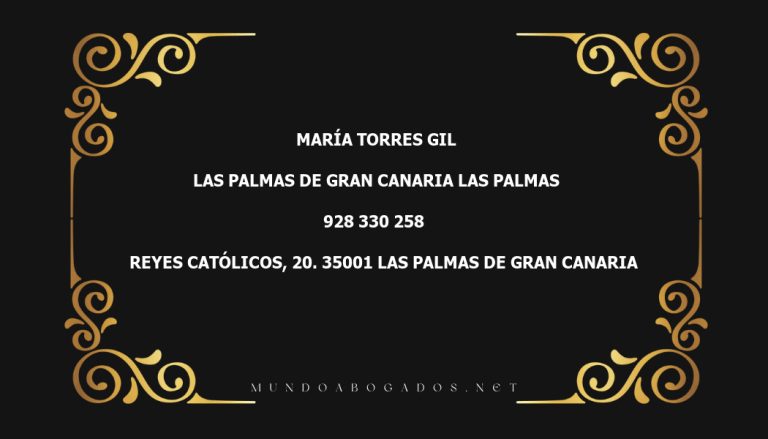 abogado María Torres Gil en la localidad de Las Palmas de Gran Canaria