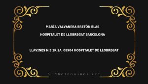 abogado María Valvanera Bretón Blas en la localidad de Hospitalet de Llobregat