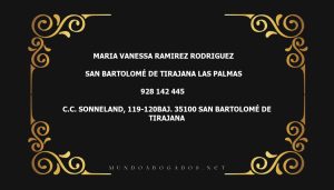 abogado Maria Vanessa Ramirez Rodriguez en la localidad de San Bartolomé de Tirajana