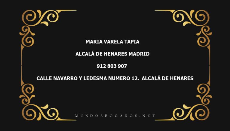 abogado Maria Varela Tapia en la localidad de Alcalá de Henares