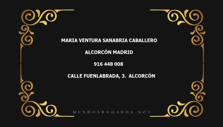 abogado Maria Ventura Sanabria Caballero en la localidad de Alcorcón