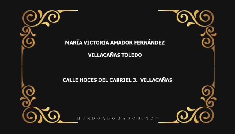 abogado María Victoria Amador Fernández en la localidad de Villacañas