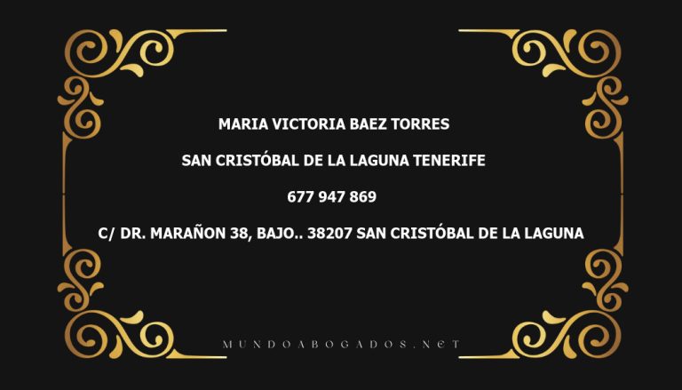 abogado Maria Victoria Baez Torres en la localidad de San Cristóbal de La Laguna