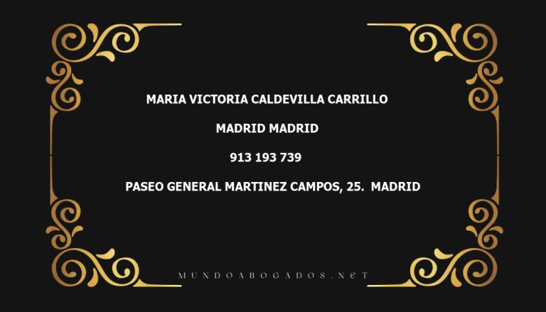 abogado Maria Victoria Caldevilla Carrillo en la localidad de Madrid