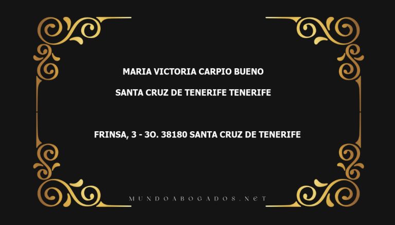 abogado Maria Victoria Carpio Bueno en la localidad de Santa Cruz de Tenerife