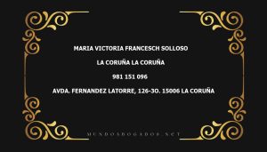 abogado Maria Victoria Francesch Solloso en la localidad de La Coruña