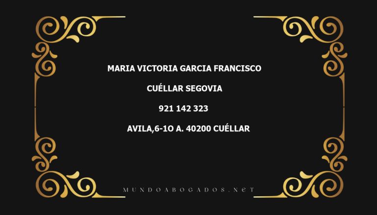 abogado Maria Victoria Garcia Francisco en la localidad de Cuéllar