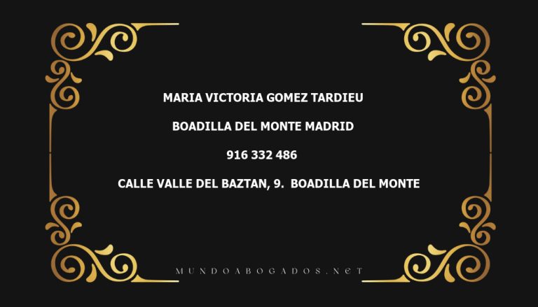 abogado Maria Victoria Gomez Tardieu en la localidad de Boadilla del Monte