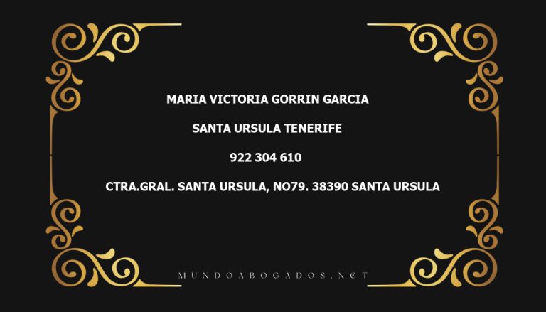 abogado Maria Victoria Gorrin Garcia en la localidad de Santa Ursula