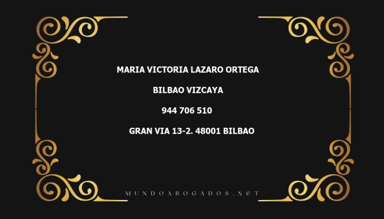 abogado Maria Victoria Lazaro Ortega en la localidad de Bilbao