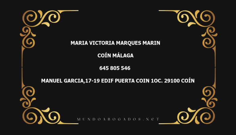 abogado Maria Victoria Marques Marin en la localidad de Coín