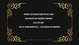 abogado Maria Victoria Martin De Lara en la localidad de Las Rozas de Madrid