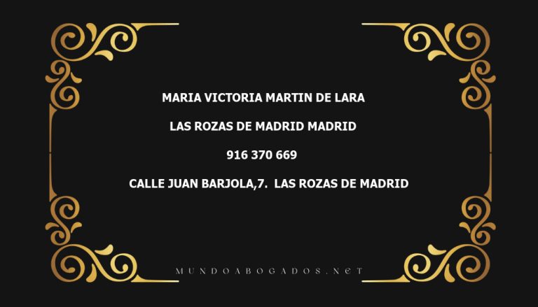 abogado Maria Victoria Martin De Lara en la localidad de Las Rozas de Madrid