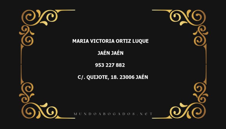 abogado Maria Victoria Ortiz Luque en la localidad de Jaén