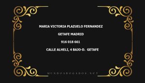 abogado Maria Victoria Plazuelo Fernandez en la localidad de Getafe