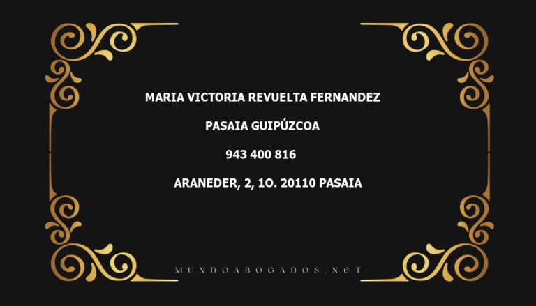 abogado Maria Victoria Revuelta Fernandez en la localidad de Pasaia