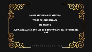 abogado Maria Victoria Ros Viñegla en la localidad de Torre del Mar