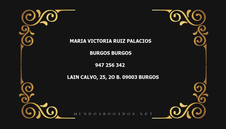 abogado Maria Victoria Ruiz Palacios en la localidad de Burgos