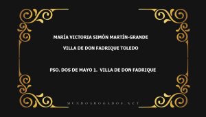 abogado María Victoria Simón Martín-Grande en la localidad de Villa de Don Fadrique